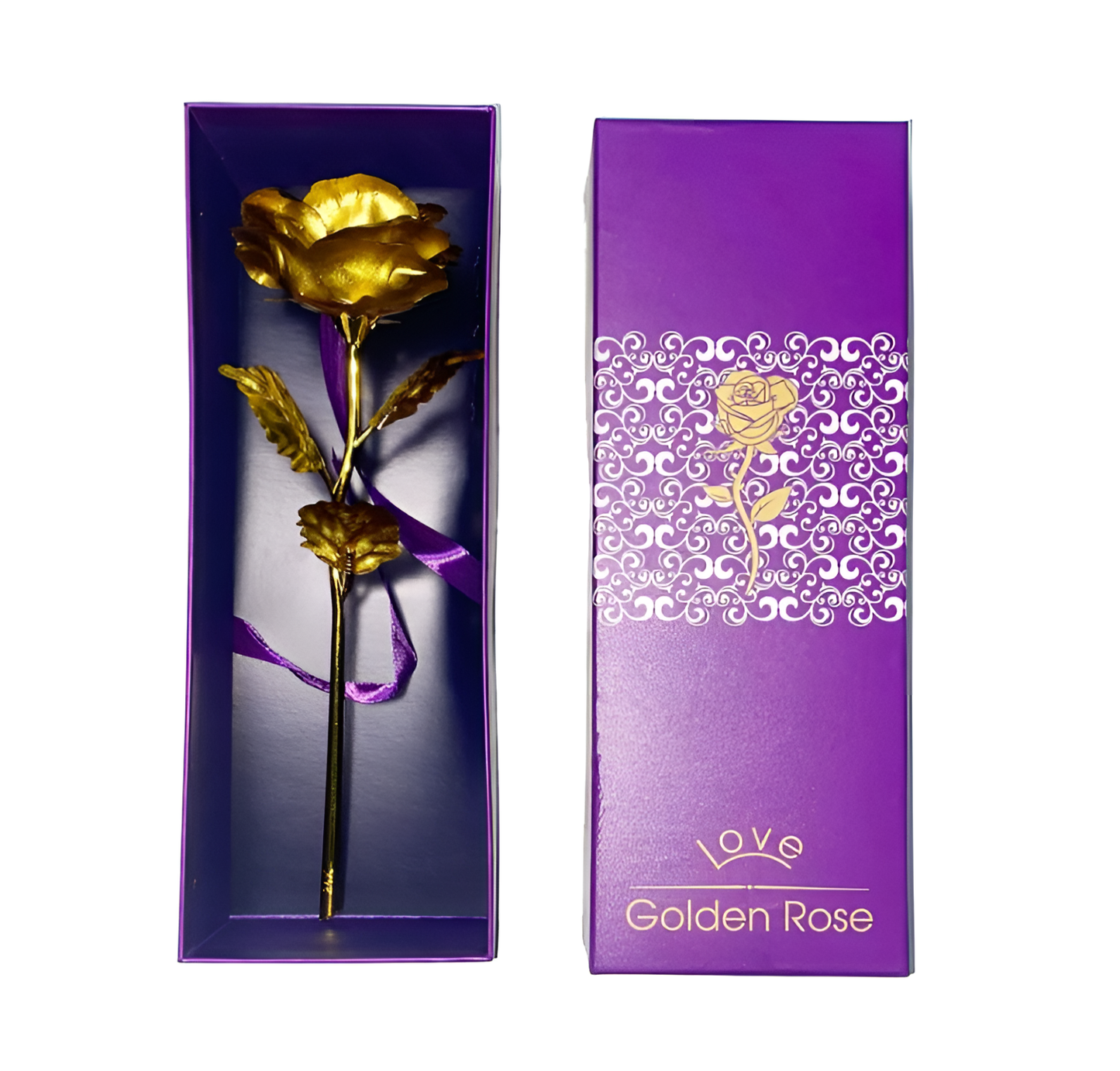 Everlasting Gold & Red Rose