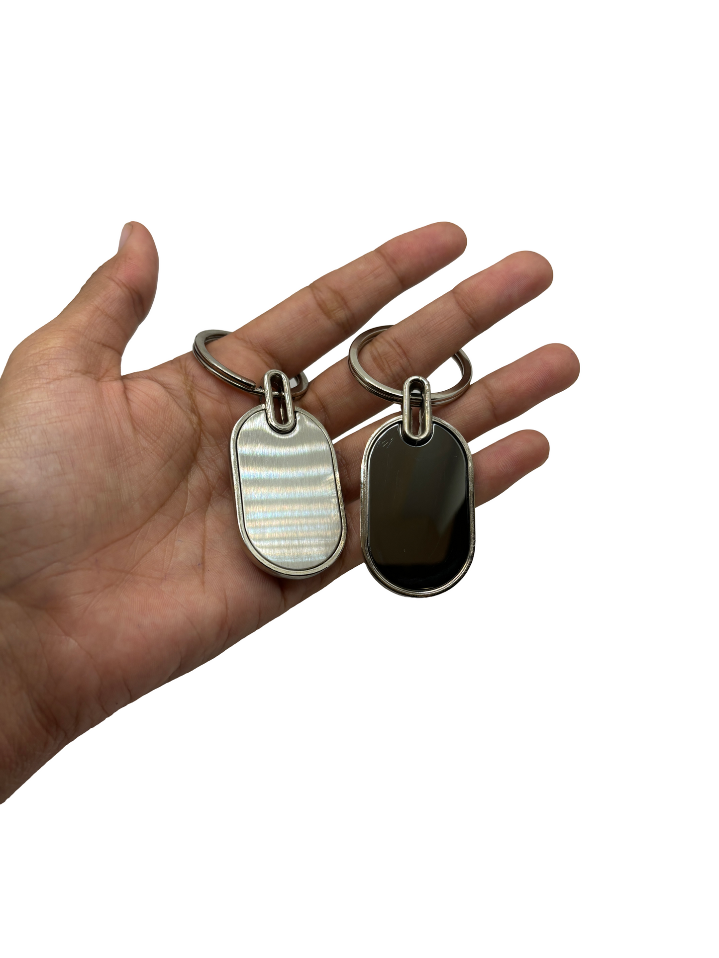 Oval Metal Keychain