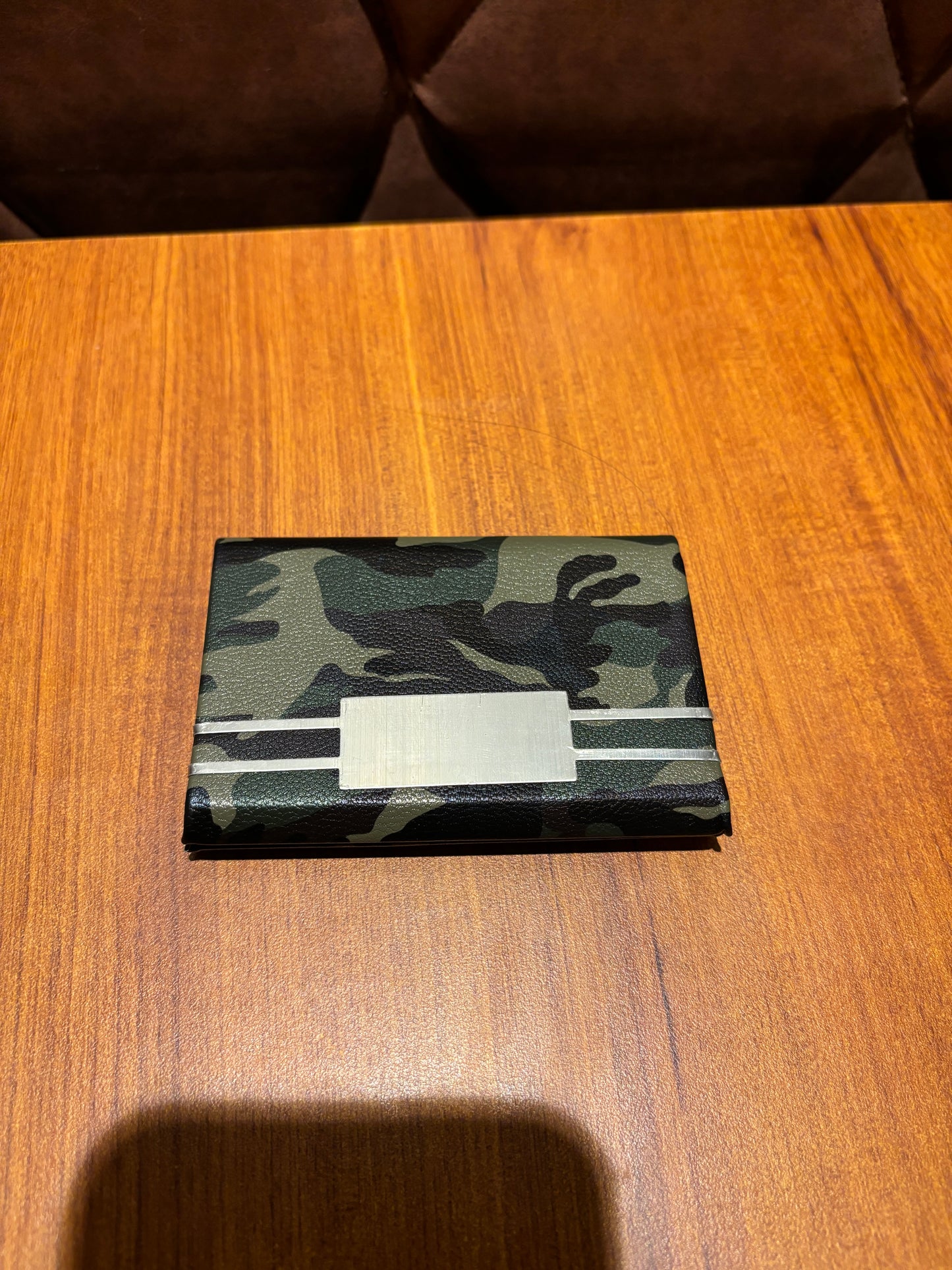 Military Camouflage Print Metal Card Holder
