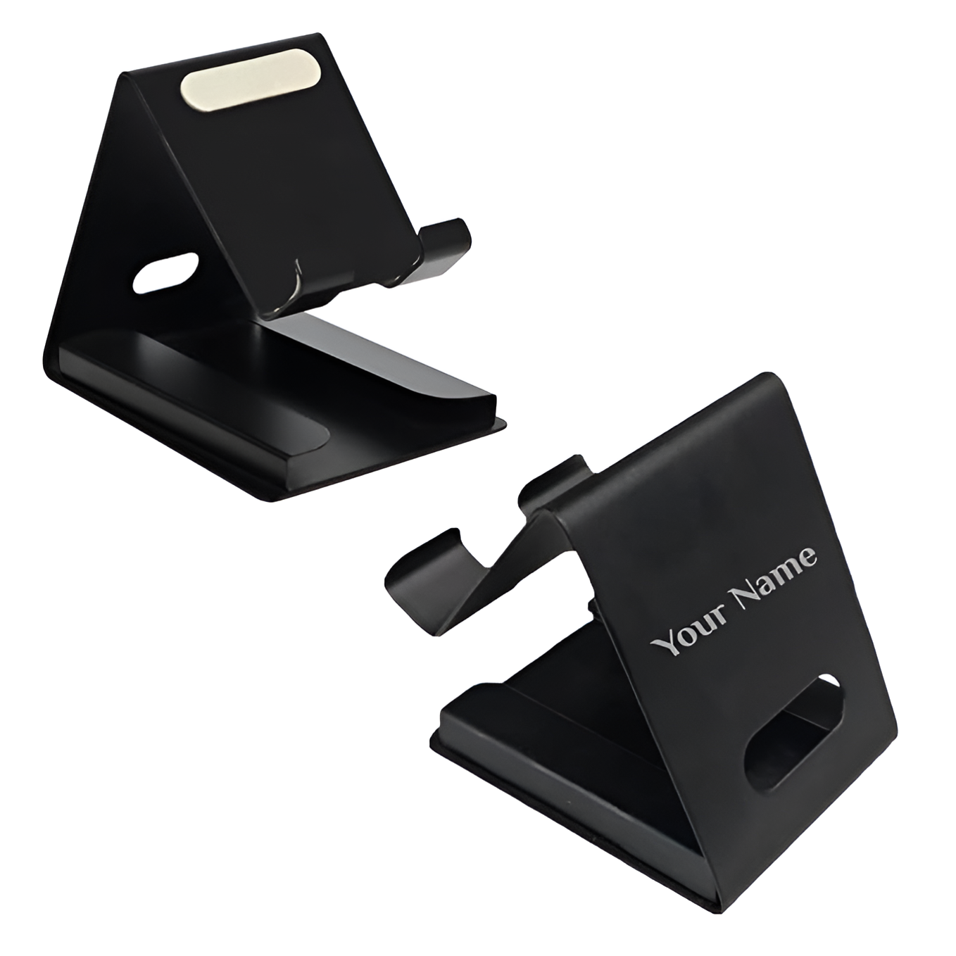 Stainless Steel Black Matte Mobile Stand Business Card Holder
