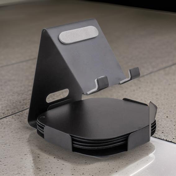 Stainless Steel Mobile Stand With Tea Coaster