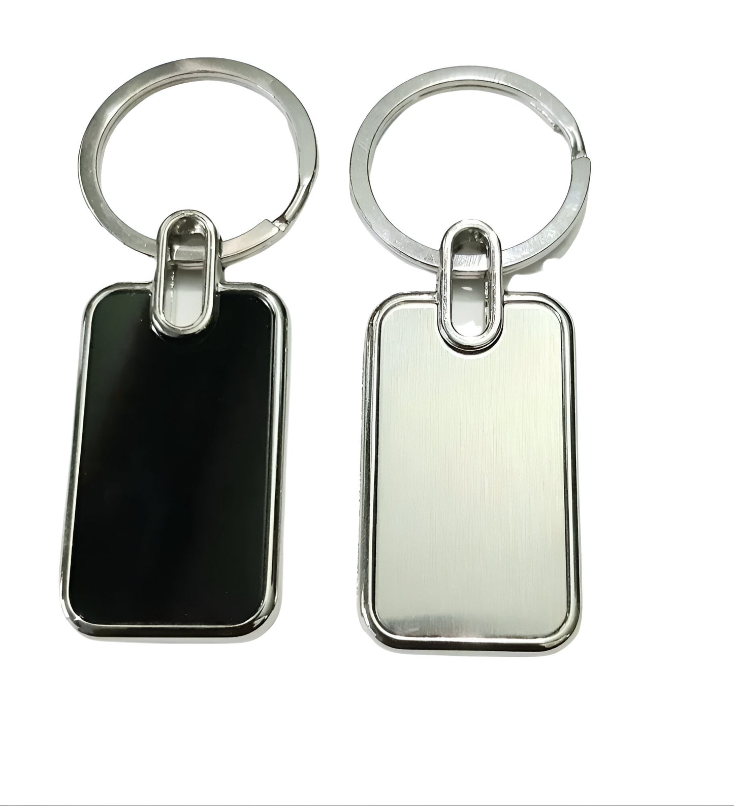 Slim Rectangular Metal Keychain