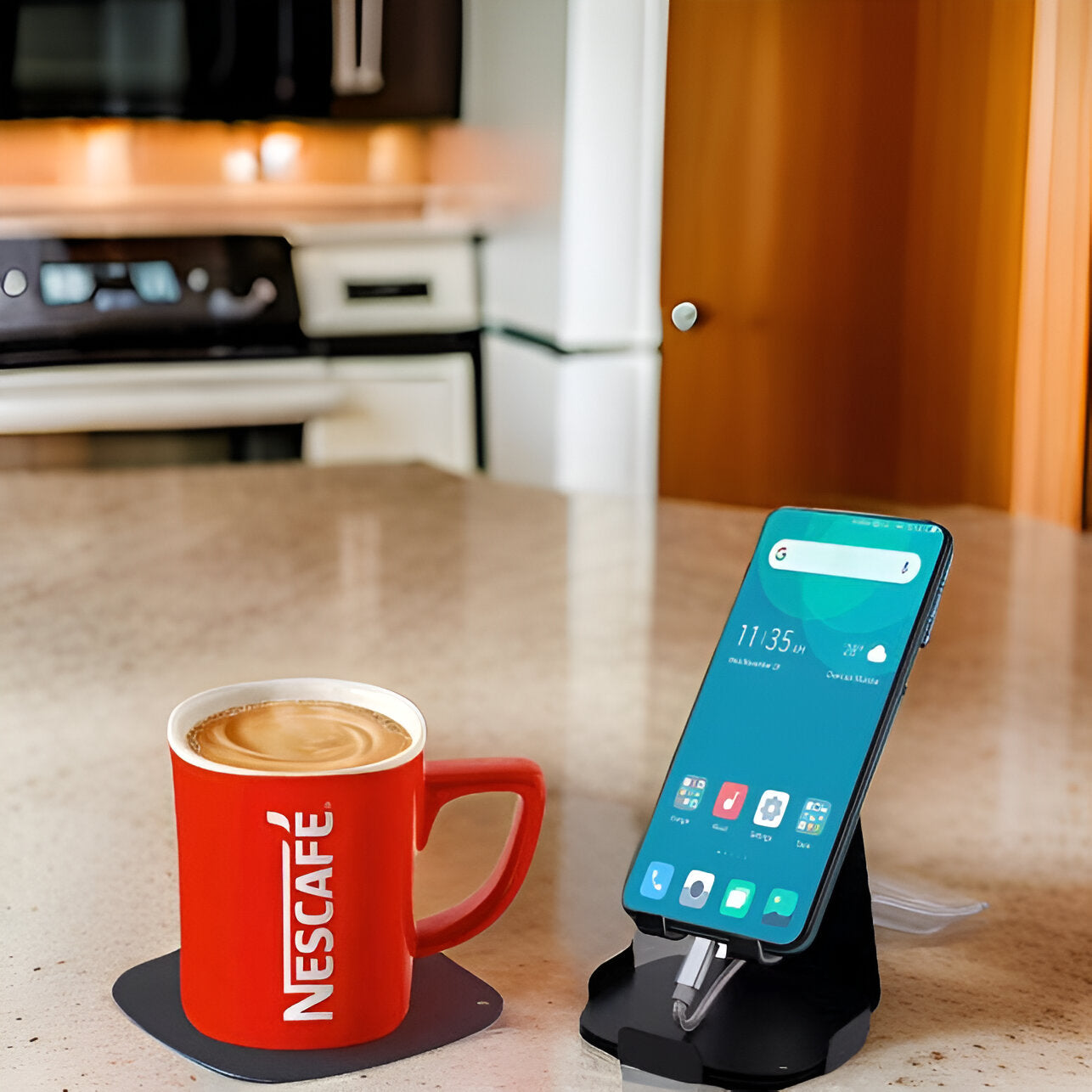 Stainless Steel Mobile Stand With Tea Coaster