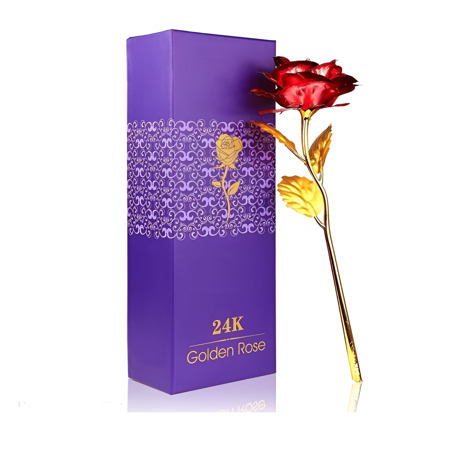 Everlasting Gold & Red Rose